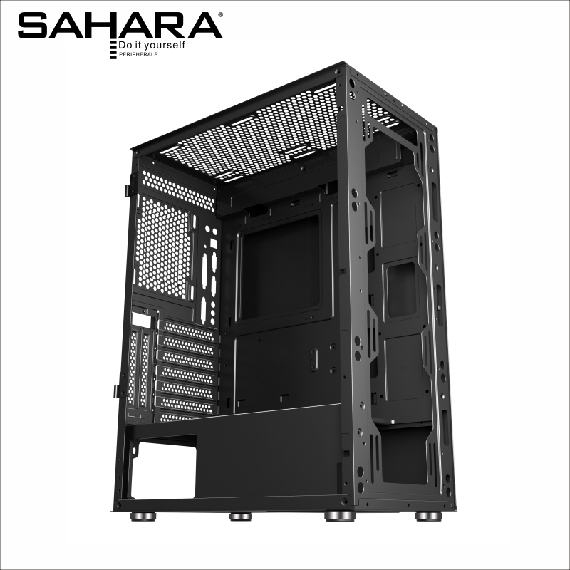 机箱sahara撒哈拉神光11号台式电脑水冷游戏玻璃侧透