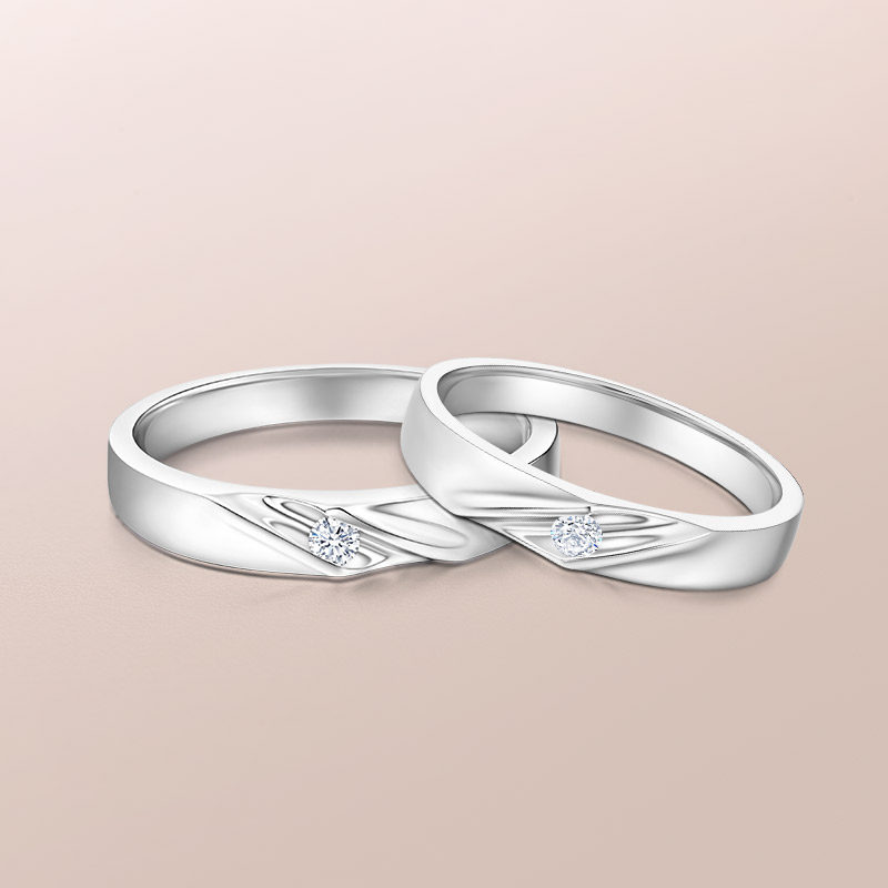 drtogether系列细水长流结婚情侣男女钻石戒指钻戒手饰