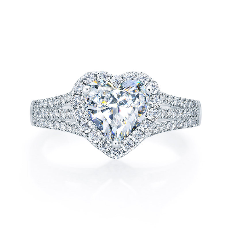 drmyheart系列浪漫求婚钻戒心形群镶结婚手饰