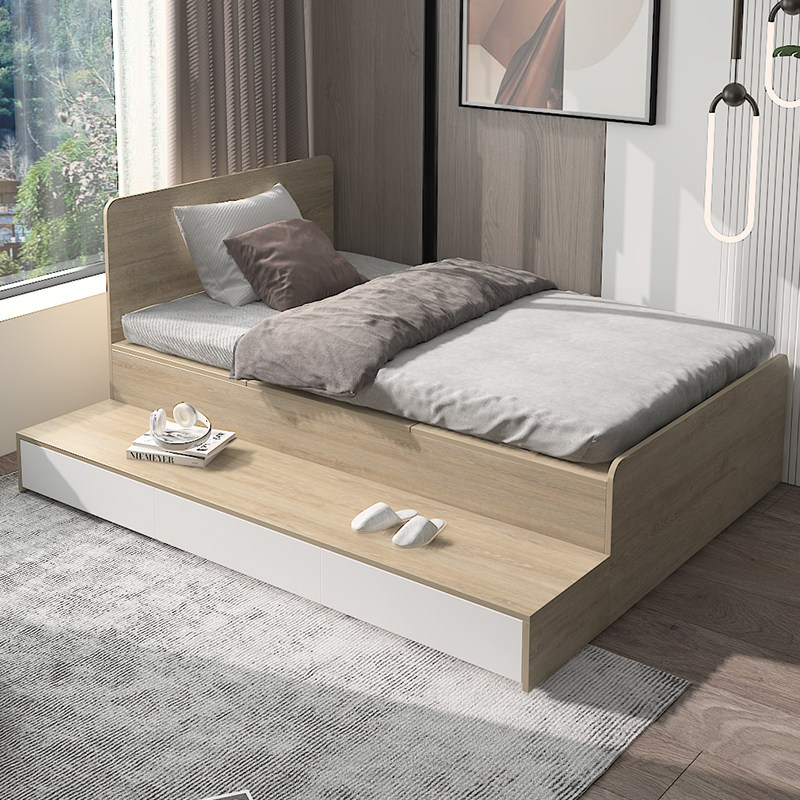 单人床小户户型定制高箱榻榻米储物收纳塌塌米床板板式床