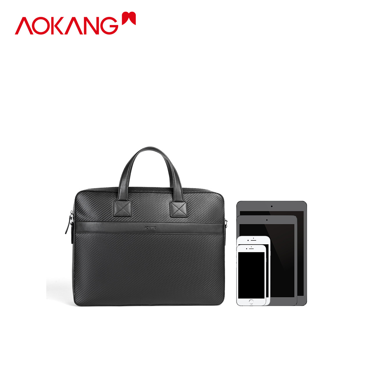 奥康男包手提包男商务公文包横款电脑包单肩斜挎包官方旗舰店