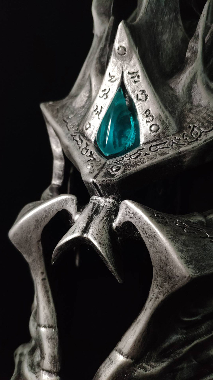 hcmy魔兽阿尔萨斯巫妖王冠头盔统御之盔金属金属模游戏