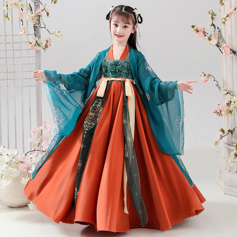 汉服女童夏装古装中国国风儿童童装超仙古风唐装
