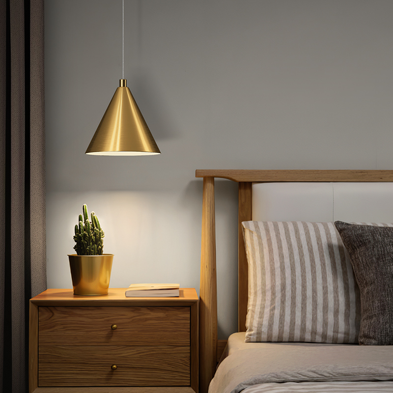全铜现代简约卧室床头头小吊灯轻奢创意个性餐厅餐桌床头