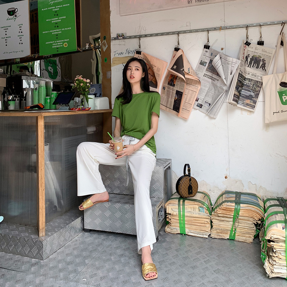 葡萄妈studiolee大热款~编织网红拖鞋女夏季外穿方头平底凉拖