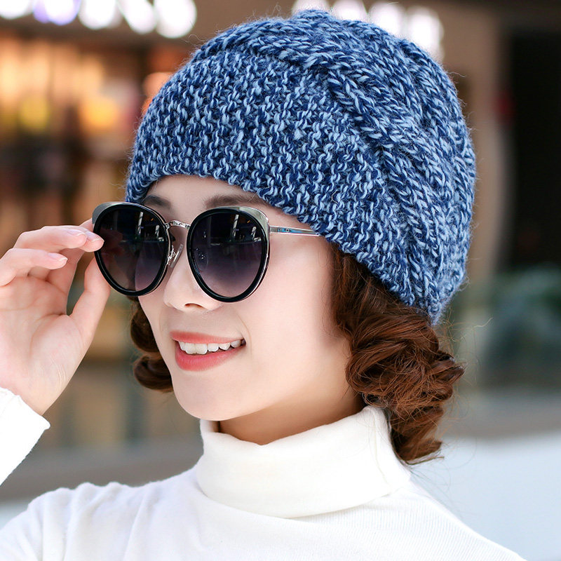 毛线帽子子女冬季韩版手工编织加厚保暖防寒帽子