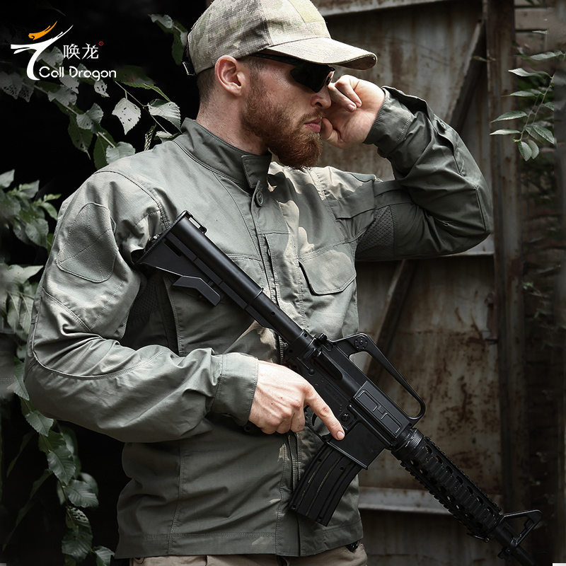 唤龙户外服装迷彩服男夏季侦察兵衬衫长袖春修身工装战术衬衣