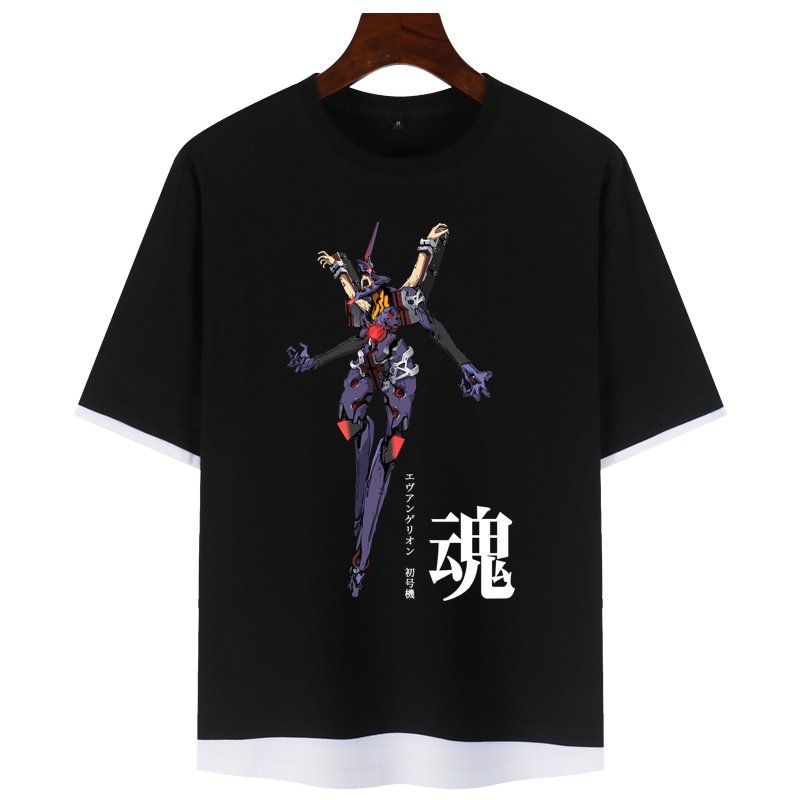 新世纪福音战士eva初号机动漫衣服夏季潮流两件t恤
