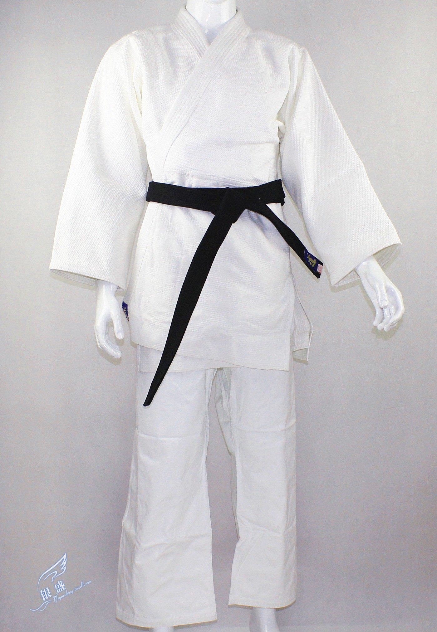 柔道训练比赛蓝色白色巴西柔术加厚儿童成人柔道服