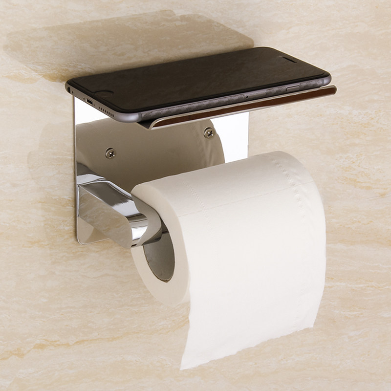 纸巾加厚洗手间不锈钢卫生间厕所浴室卷纸手机置架卷纸器