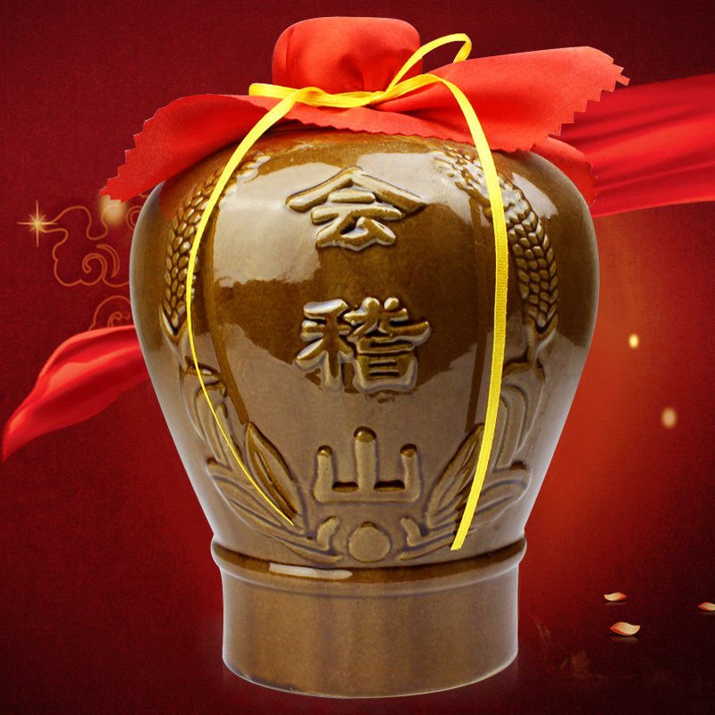 会稽山绍兴黄酒陶坛陈年花雕酒加饭酒绍兴特产3斤装15l坛装