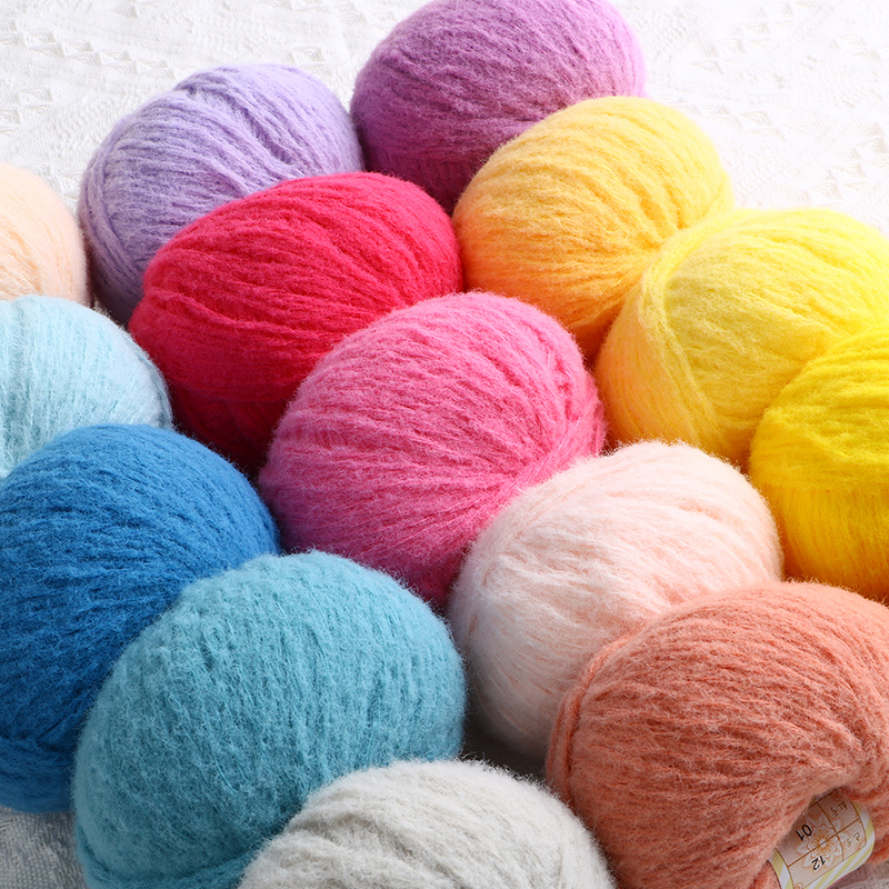 棉花糖小可爱线团毛线团毛毡仿羊绒线毛线慕斯玩偶毛线