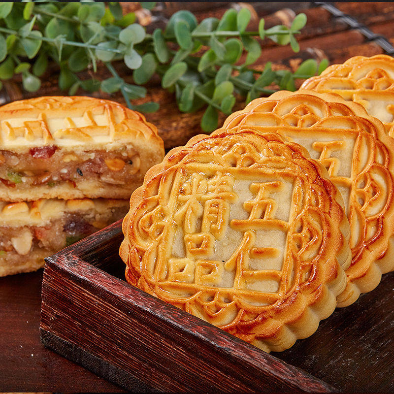 中秋广式仁大月饼传统老式手工芝麻软皮散装月饼