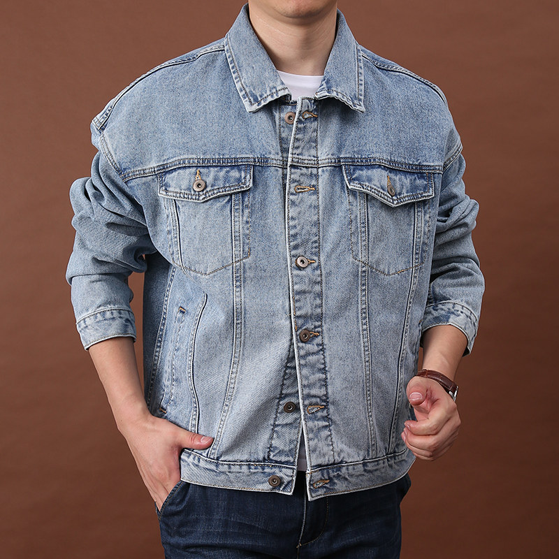 多袋工装牛仔夹克衫休闲外穿时尚日系男外套水洗夹克