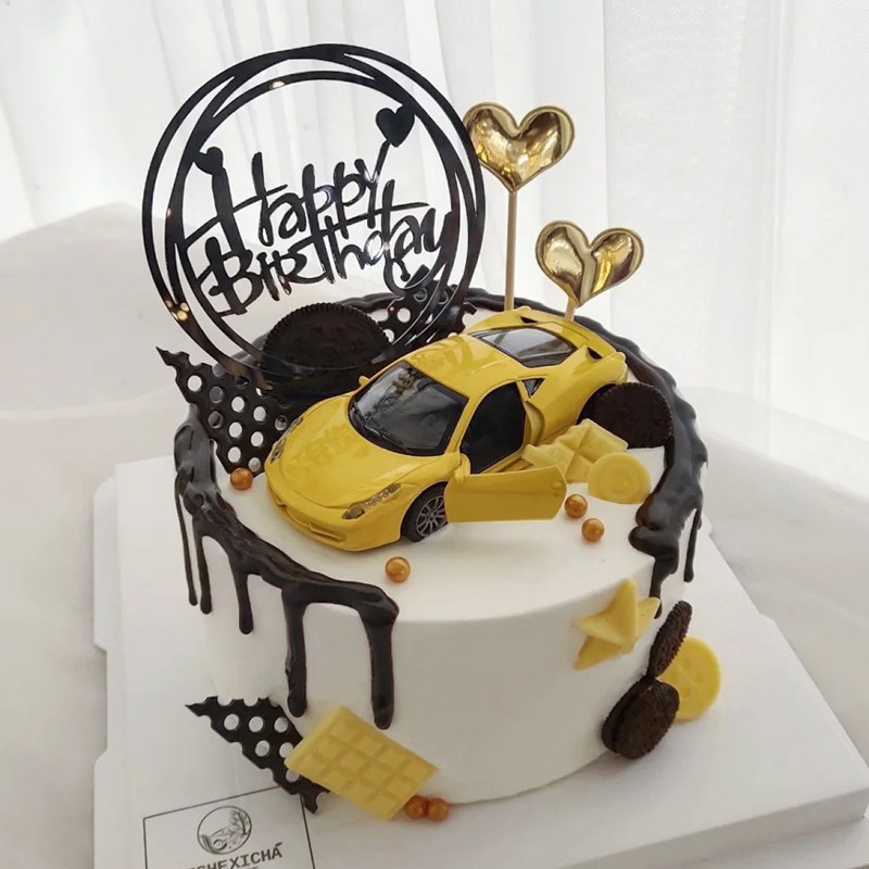 蛋糕汽车装饰摆件回力大奔g63越野车老爷车甲壳虫节日装扮用品