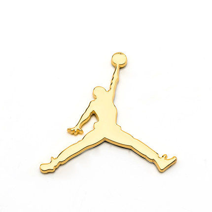 air jordan乔丹aj标志3d立体金属侧标黑色飞人汽车贴纸装饰贴车标