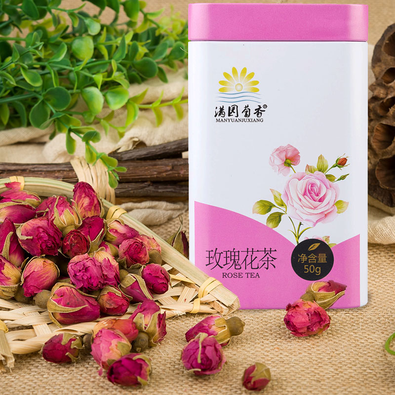 玫瑰花茶玫瑰花平阴无硫花草茶茶叶茶叶罐罐装包邮代用