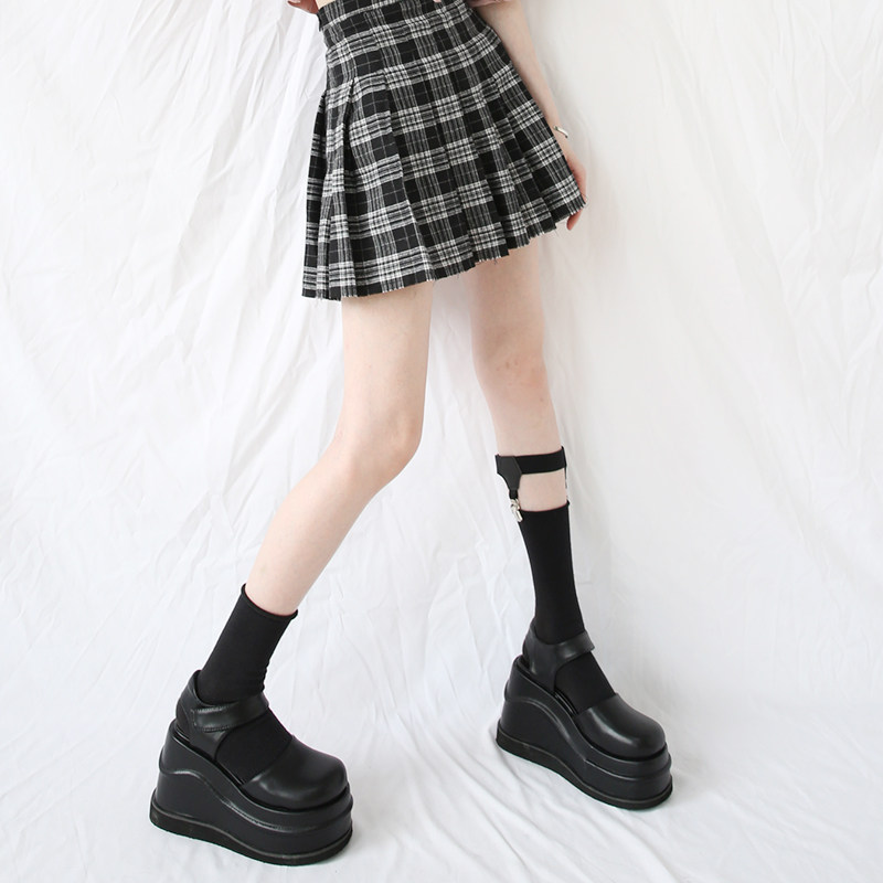 juicepark包头凉鞋松糕底日原宿jk制服暗黑哥特时装凉鞋