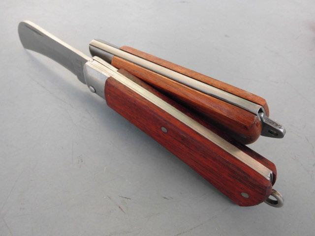 电工出口老货木柄刀直刃弯电缆电线剥皮刀刮电工刀