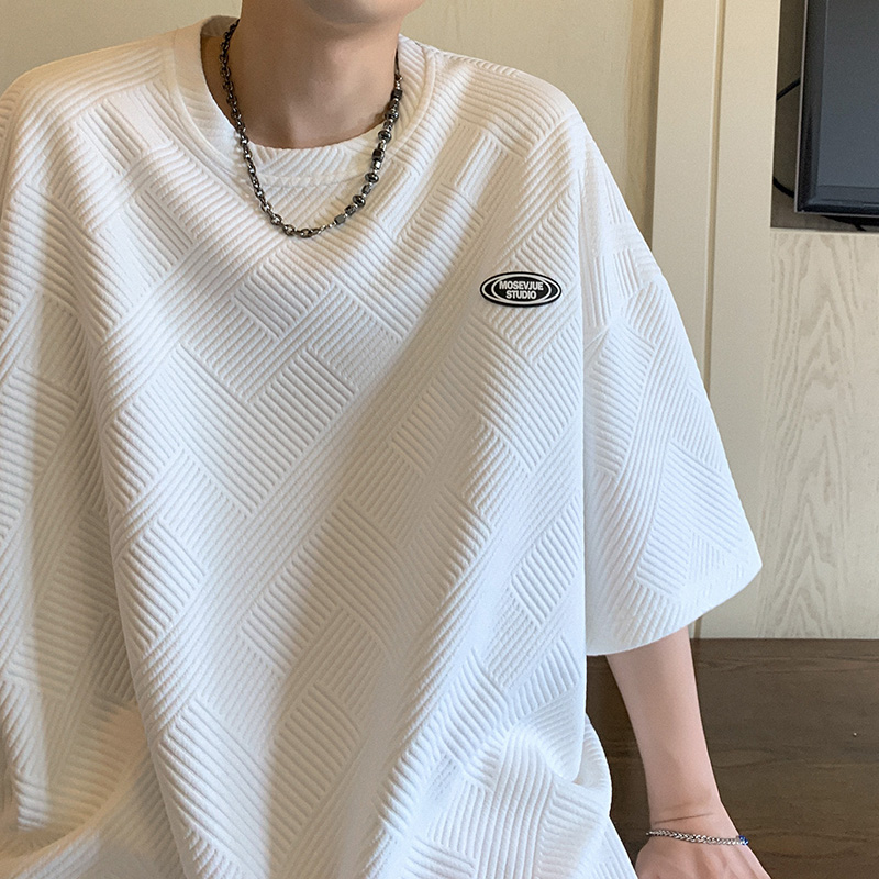 圆领短袖T恤男夏季新款韩版潮流百搭宽松半袖上衣ins港风小众体恤