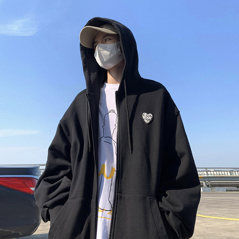 春季开衫卫衣男休闲宽松百搭潮牌连帽上衣服港风ins韩版潮流外套