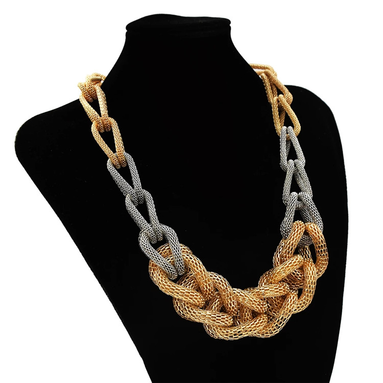 特价秒杀新品时尚金色镀银金属镂空链条蛇链项链