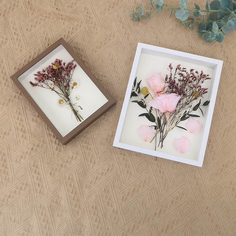 相框摆台立体中空diy手工a4标本框永生玫瑰干花保存画框架礼物