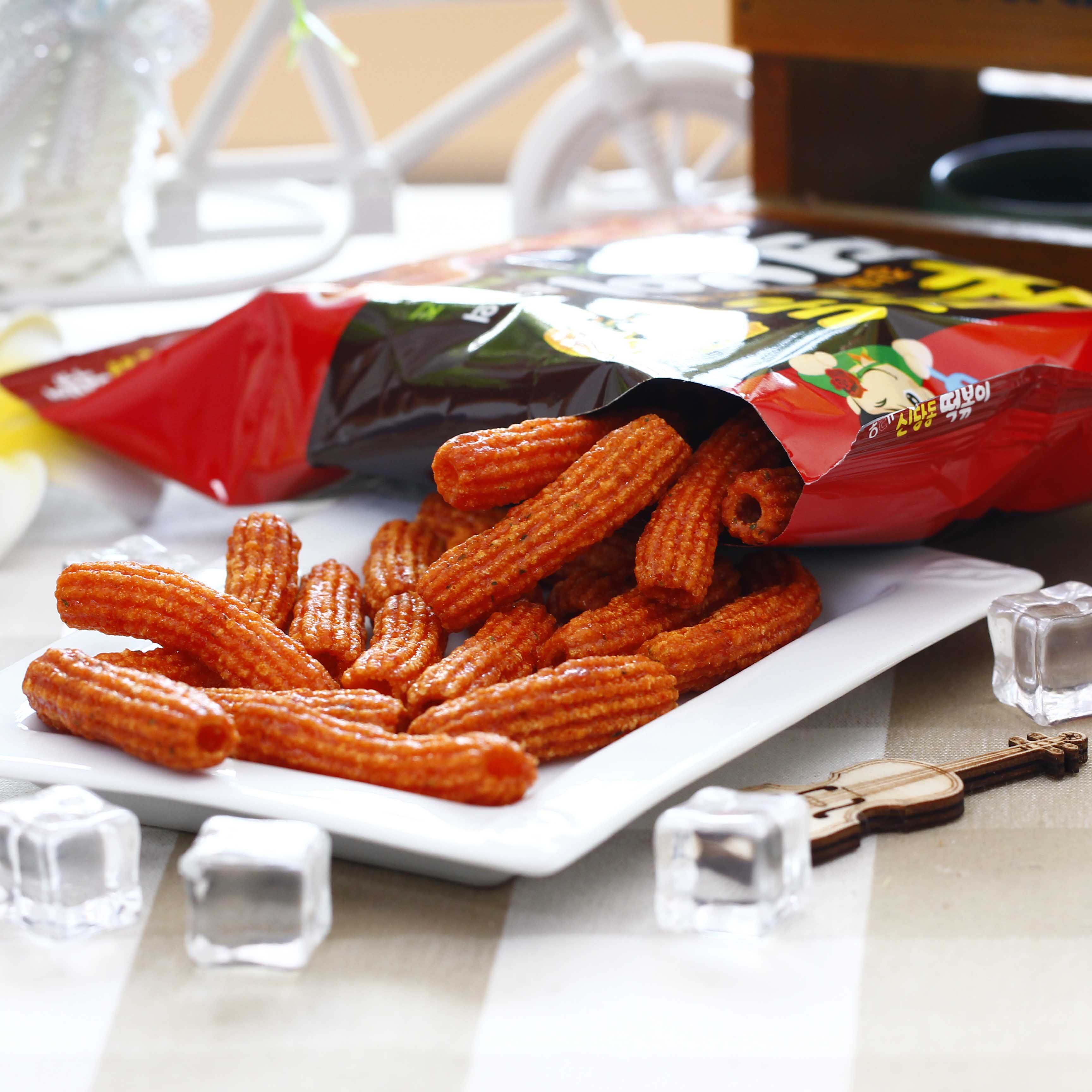 进口韩式零食膨化辣味甜辣食品韩国太辣110g膨化食品