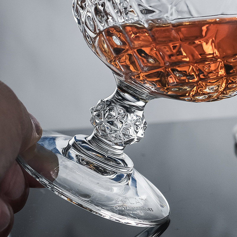 酒杯进口cda白兰地xo洋酒家用矮脚水晶玻璃异形