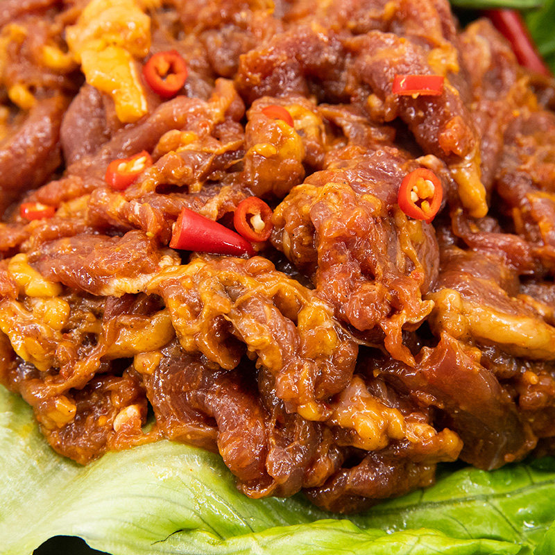 香辣羊肉大庄园260g1袋新鲜冷冻铁板烤肉速食生羊肉