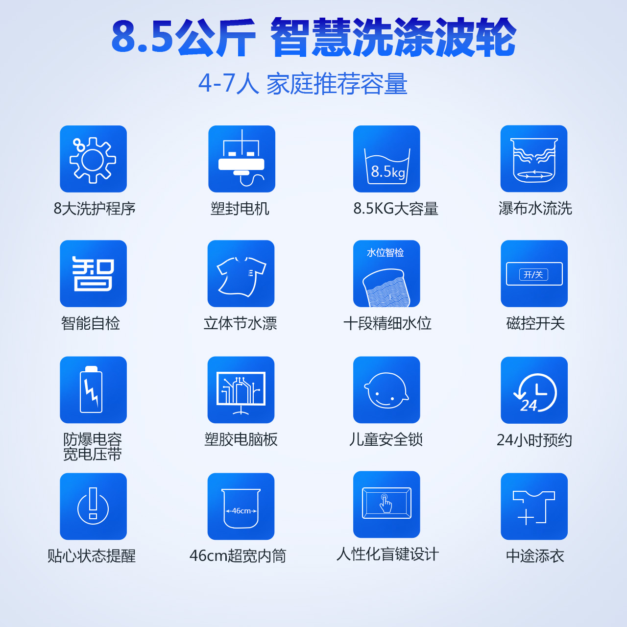 panasonic/松下xqb85-t8021 松下洗衣机全自动家用大容量波轮8.