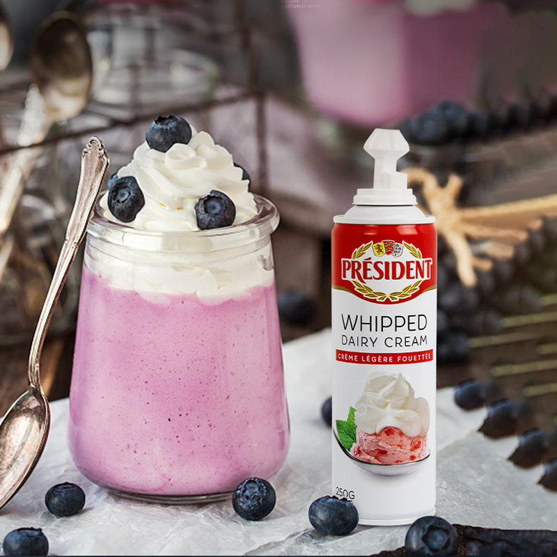 奶油总统喷射250g打发动物性咖啡烘焙甜点即食奶油