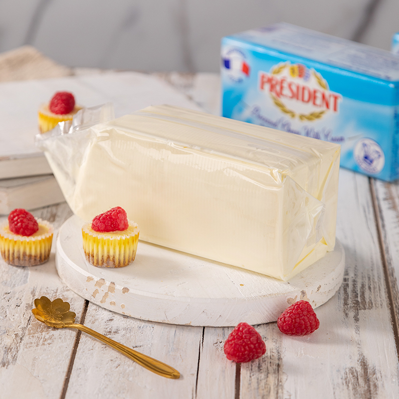 奶油总统奶酪1kg法国进口干酪芝士乳酪蛋糕芝士新