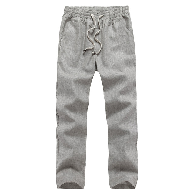 Linen pants men's summer thin cotton and linen men's pants elastic waist loose pants breathable linen straight casual men's trousers Linen pants men's summer thin cotton and linen men's pants elastic waist loose pants breathable linen straight casual men's trousers