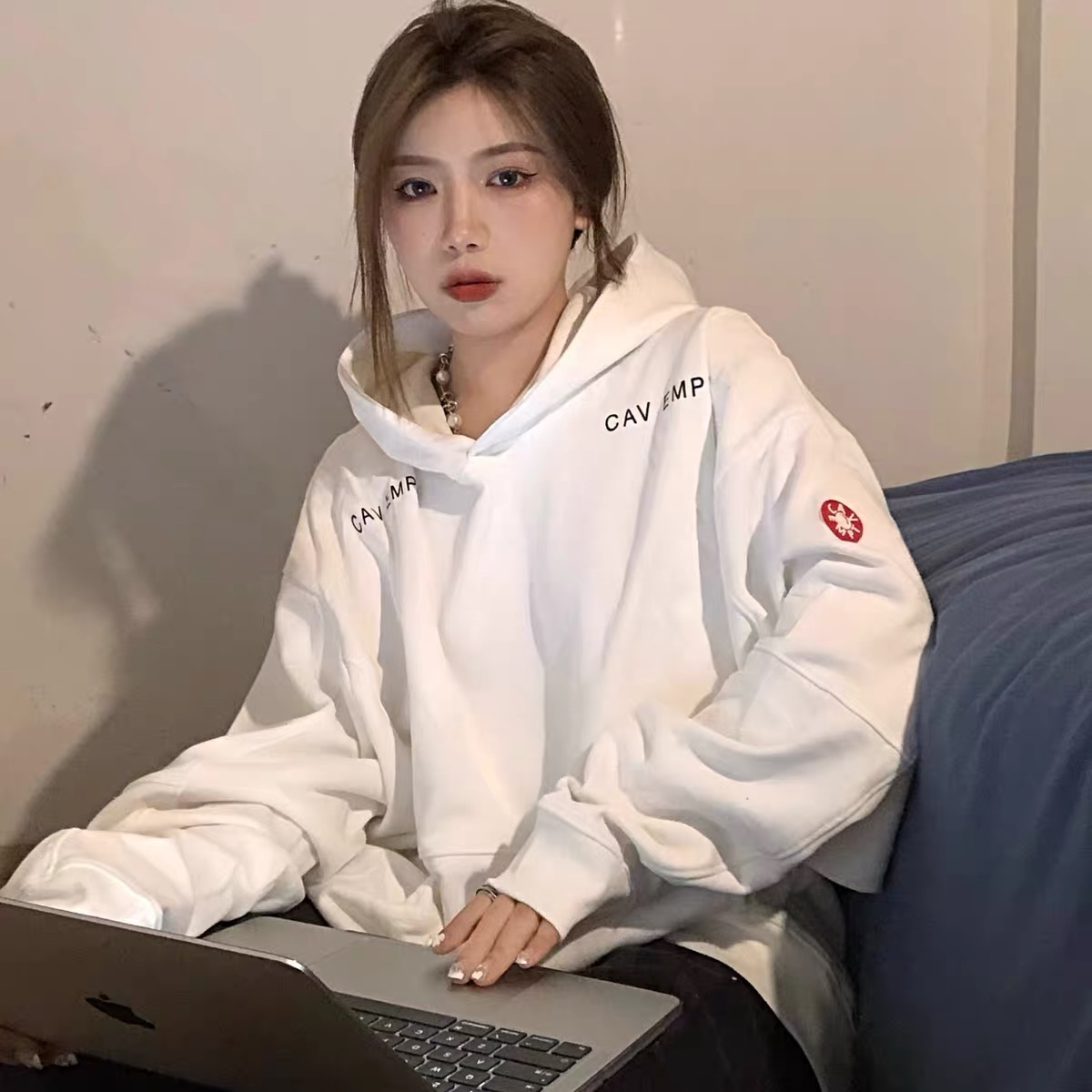 LIFE CAVEMPT日落连帽衫CE卫衣宽松双面穿春秋情侣外套潮流男女