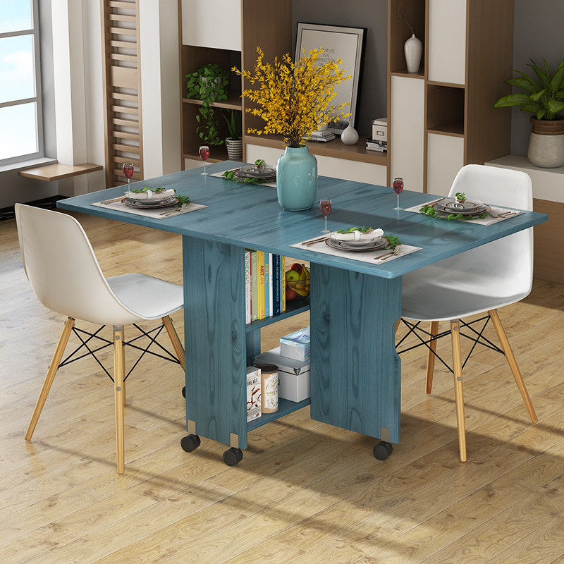 小户型餐桌折叠可伸缩餐桌椅组合现代简约桌子家用多功能饭桌4人