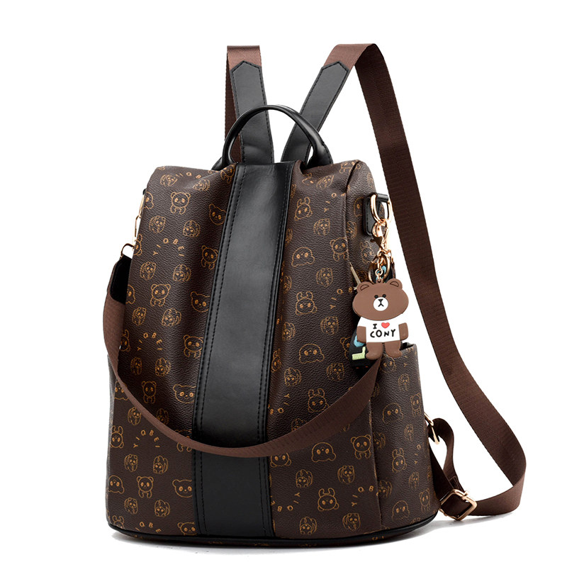 背包大容量时尚两用双肩多口口袋防盗双肩包2020双肩背包