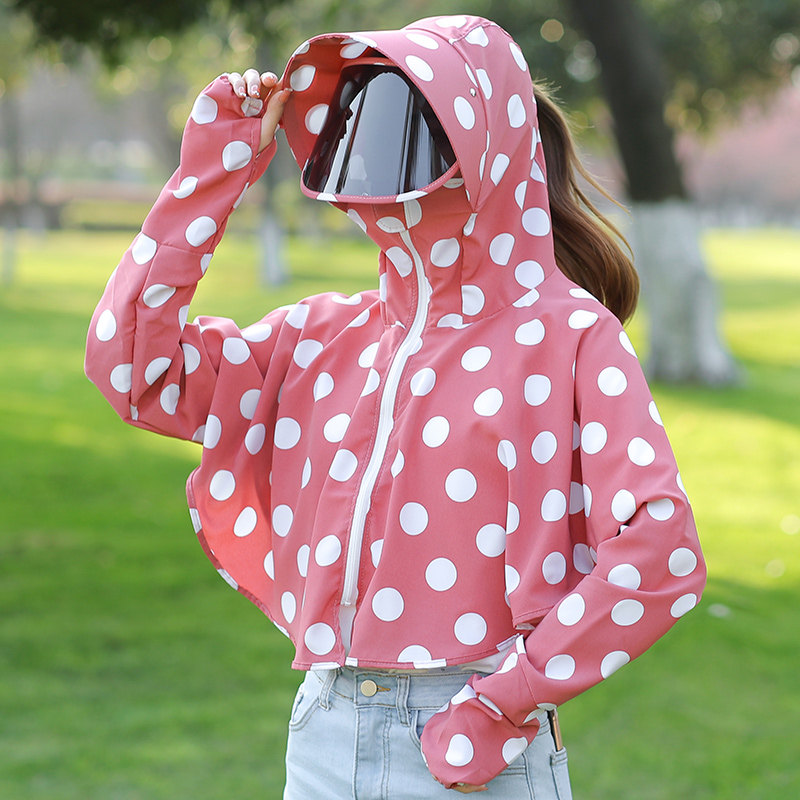 新款夏季帽子女韩版防晒连衣帽遮脸遮阳帽护目镜防沙骑车太阳帽