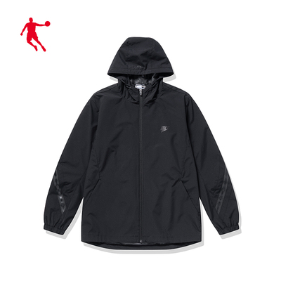乔丹男装运动服风衣男2020春季服装新款连帽梭织上衣卫衣外套外衣
