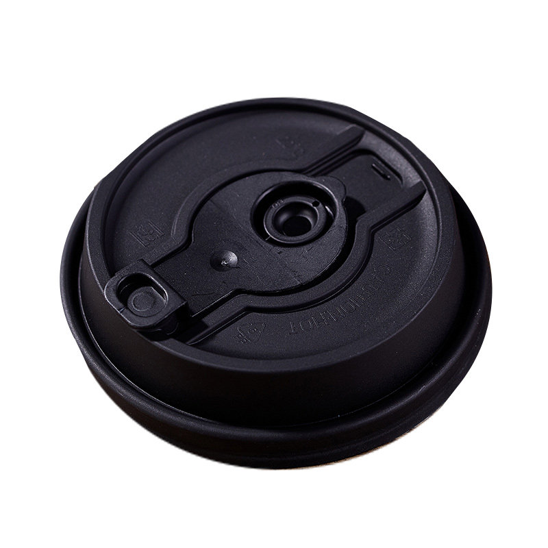 一次性咖啡纸杯奶茶杯盖注塑杯盖90口径塑料pp杯盖含塞子100只