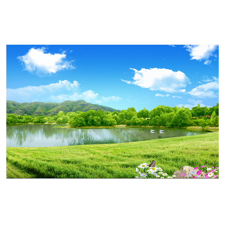 自粘墙纸3d立体海景风景画贴画客厅沙发电视墙贴