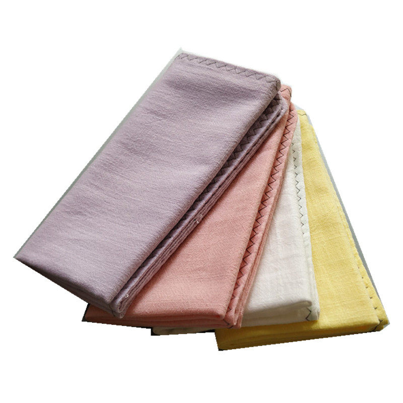方巾文艺纯色手帕黄色吸汗棉麻手绢柔软手巾手帕