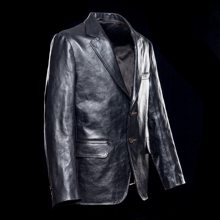 皮衣玩儿西服手工定制新喜马皮经典男外套复古皮衣