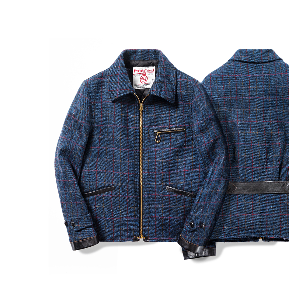 玩儿！Harris Tweed！哈里斯花呢拉链复古羊毛西服外套