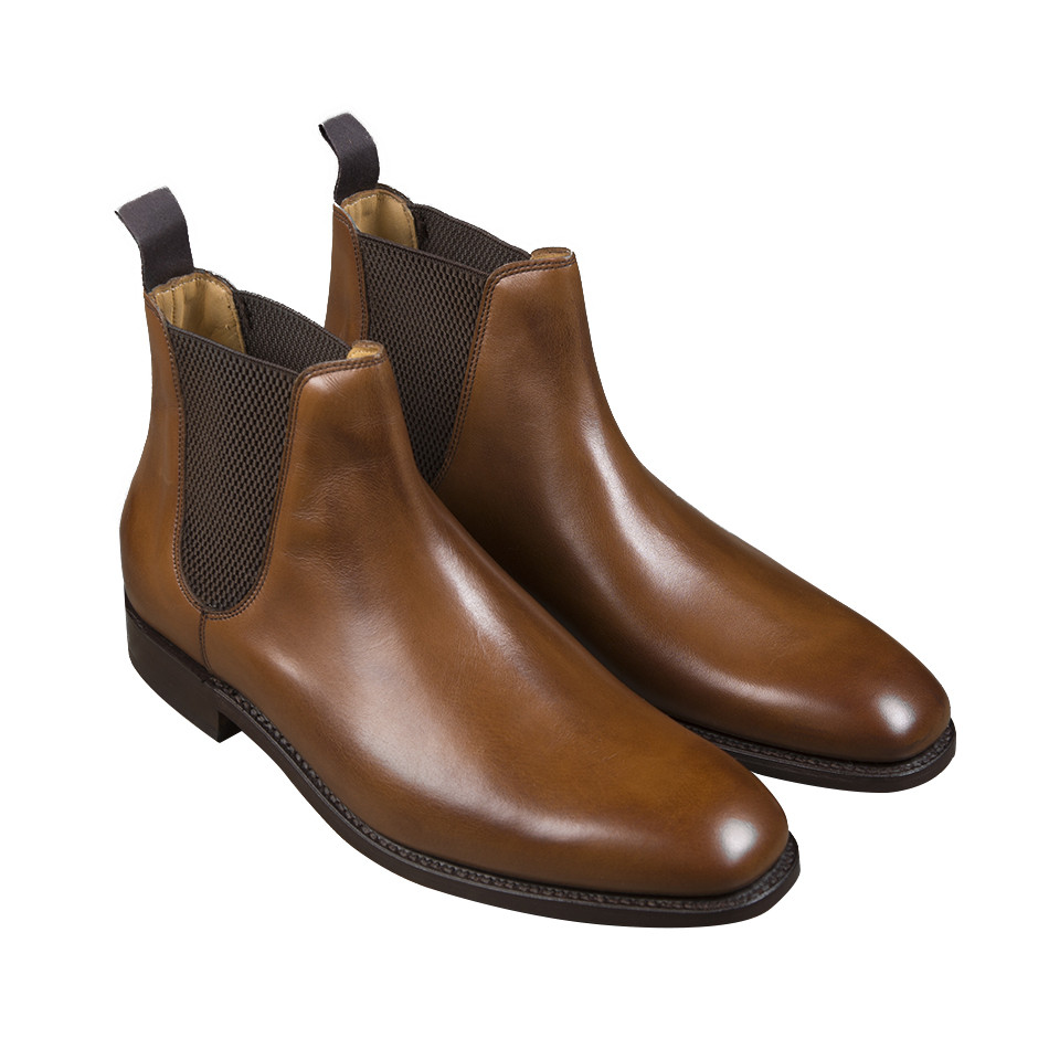 玩儿英产新款现货埃斯代尔棕色小牛牛皮冬靴切尔西靴