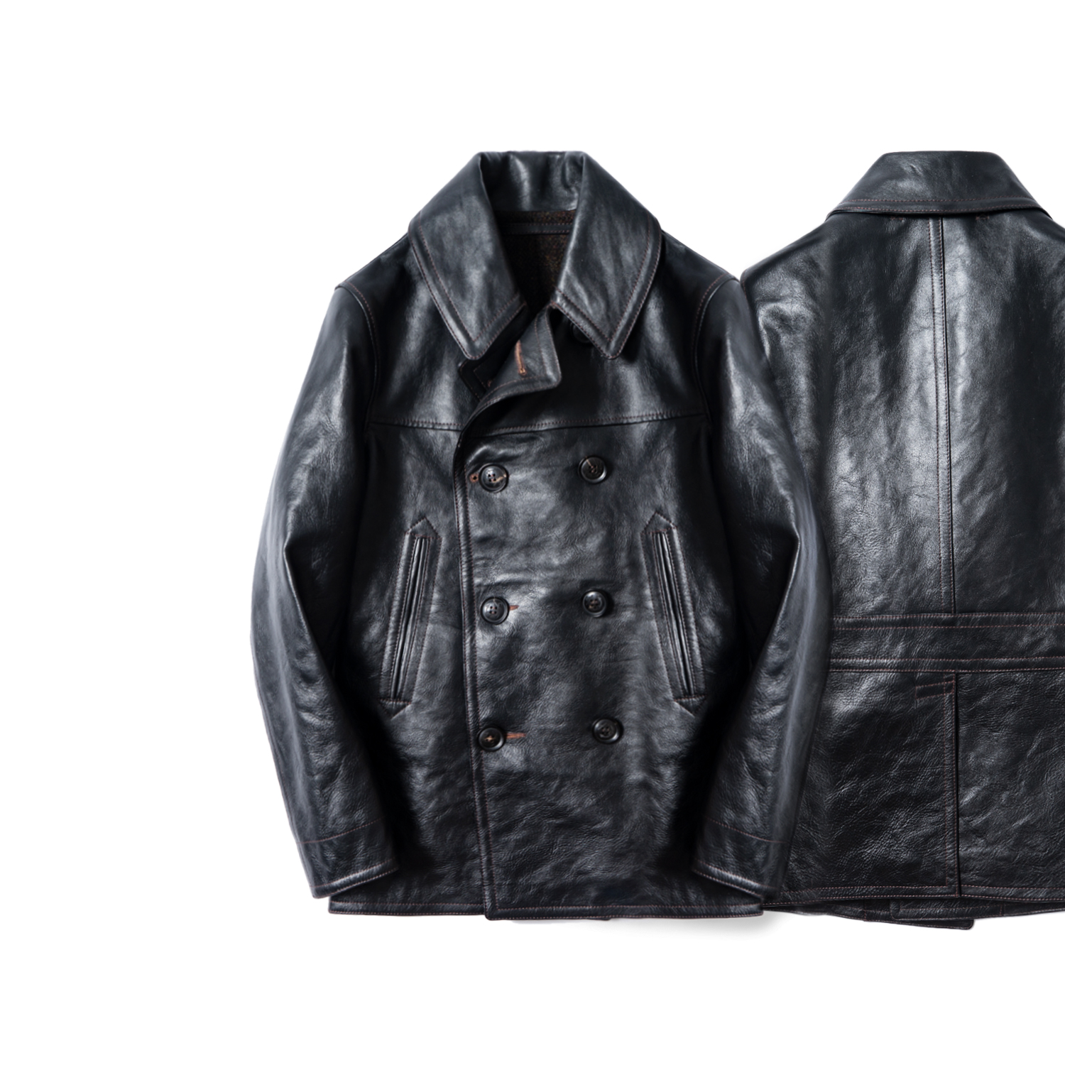 玩儿！PEACOAT大衣！18世纪英国复古真皮男新禧马皮皮衣