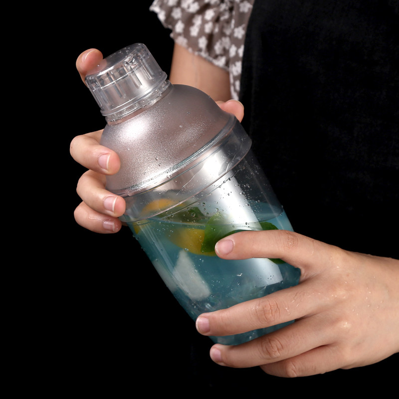 雪克杯 带刻度摇酒器 手摇杯 pc树脂雪克壶 防烫调酒器奶茶摇摇杯