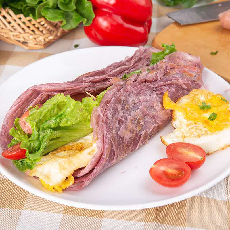 紫薯味手抓饼面饼120克商用100片台湾风味早餐包点