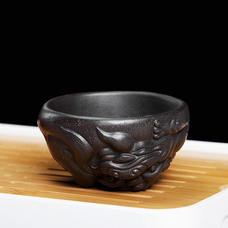 尊壶宜兴茶盏茶碗紫砂品茗原矿泥品杯主人杯单杯茶杯