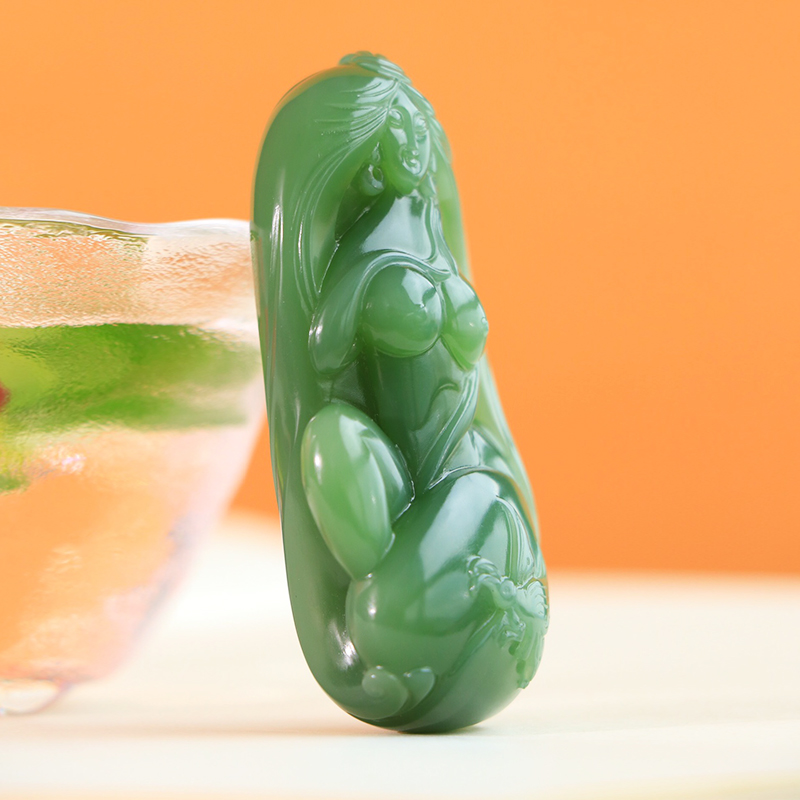 玉美人碧玉手把男士文玩天然新疆和田玉遇贵人项坠